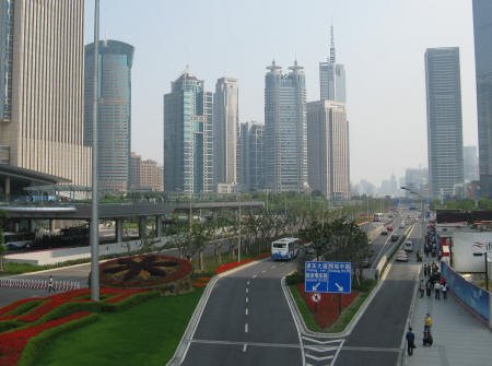 Century Avenue in Shanghai China